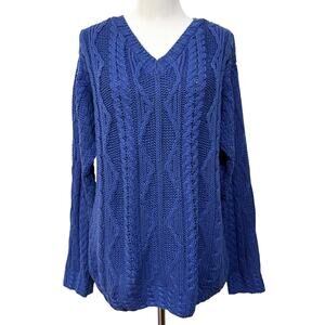 Aran Crafts Sweater Women’s Size Large Cable Knit Pullover Cotton Blend Ireland